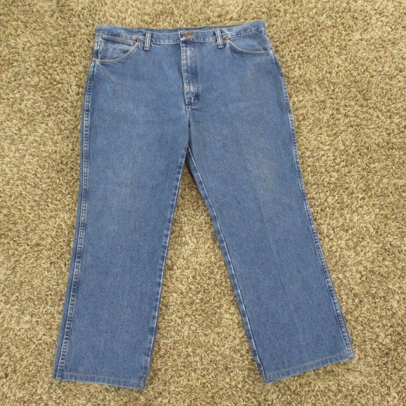 Wrangler‎ Jeans Men's 38x28 Dark Wash Cowboy Cut Slim Fit 100% Cotton Denim - Picture 1 of 7